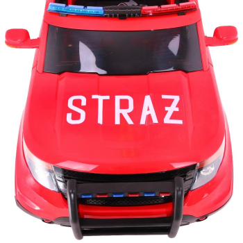 Auto SUV Straż Pożarna na akumulator dla dzieci + Syreny + Światła + Megafon + Pilot